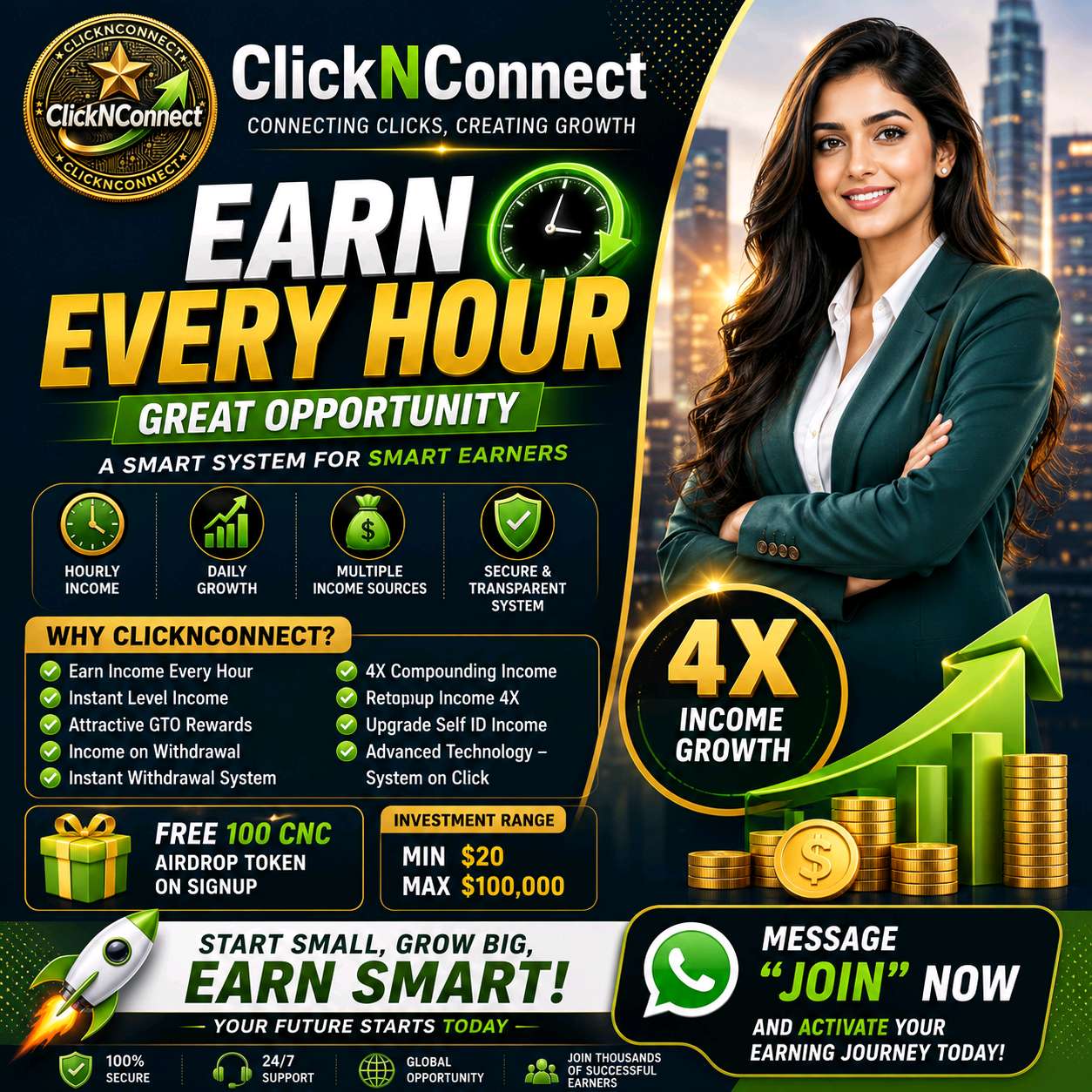 Clicknconnect Earn Every Hour Income