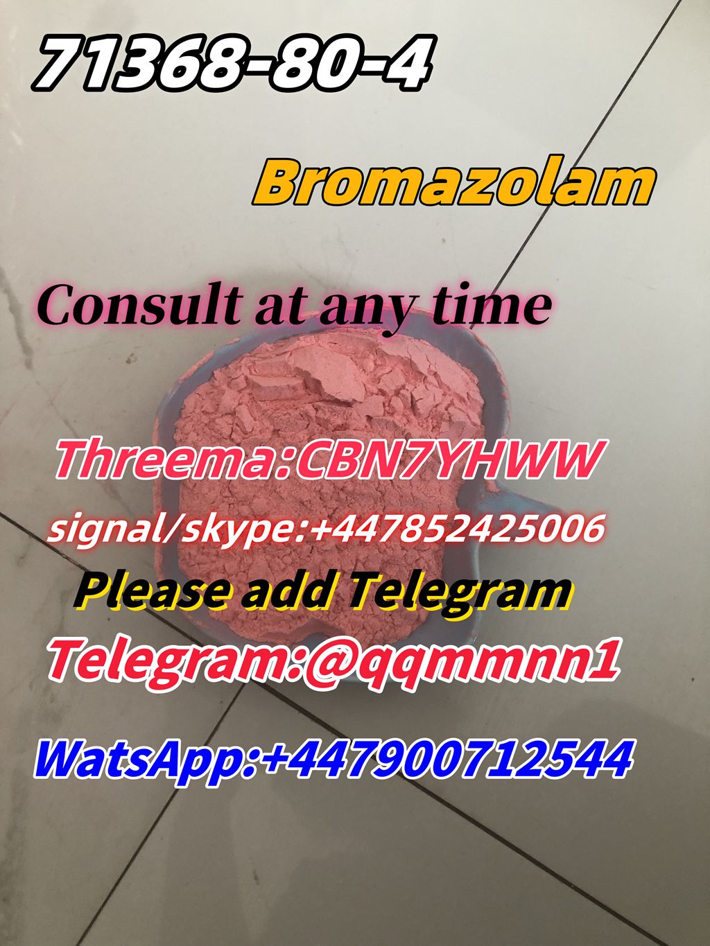  CAS   71368-80-4 Bromazolam  Spot Supplies