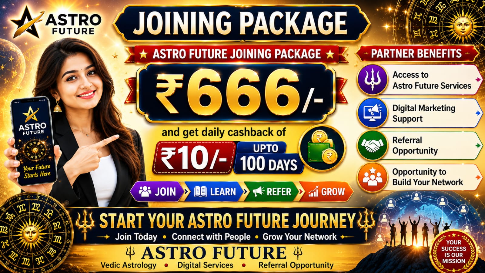  Earn Up To 5,000 Daily Through Personalised Kundali Referrals*