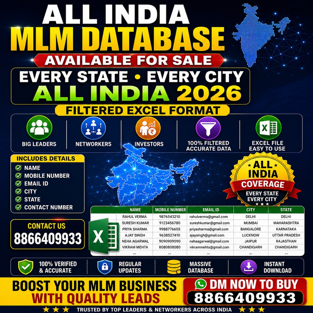 ALL INDIA MLM DATABASE- AVAILABLE FOR SALE 
