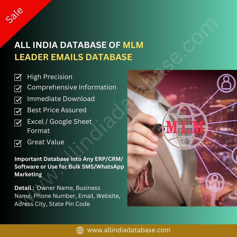 ALL INDIA MLM DATABASE EVERY STATE AND CITY AVAILABLE 2026 LEADERS,INVESTORS, NETWORKERS !!!