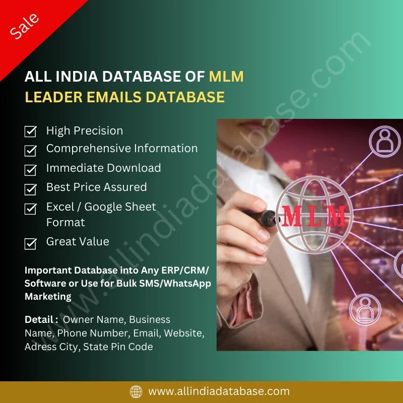ALL INDIA MLM DATABASE… AVAILABLE FOR SALE EVERY STATE EVERY CITY ALL INDIA 2026