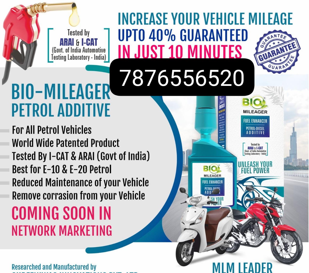 COMING SOON BIO-MILEAGER INCREASE YOUR VEHICLE MILEAGE UPTO 40% IN NETWORK MARKETING
