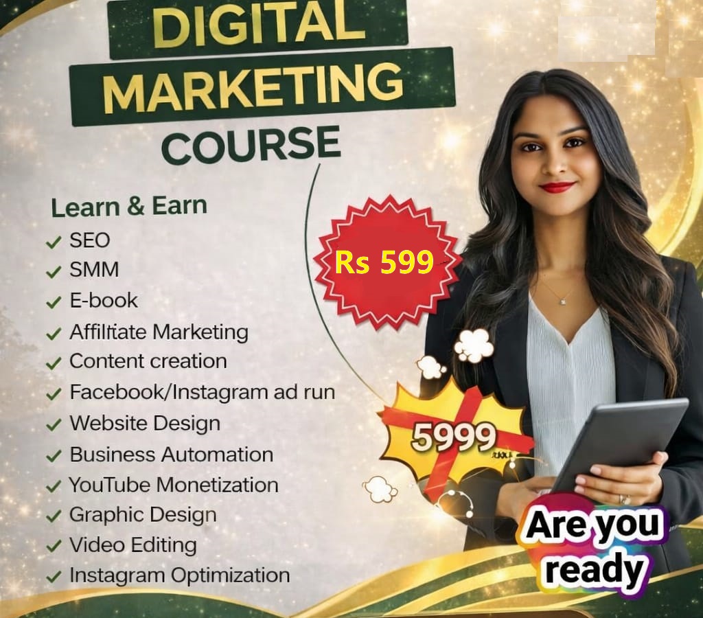 DIGITAL MARKETING COURSE: Live-Interactive-Online (Just Rs 599/-)