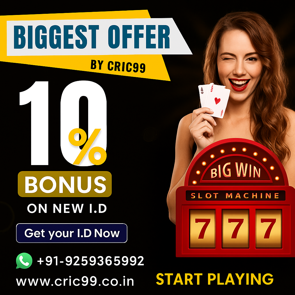 Get 10% Bonus With India’s No.1 Online Cricket ID Provider – Cric99.co.in