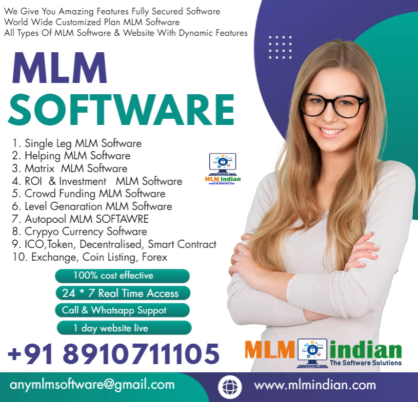 Mlm Software Binary,Helping,Daily Roi,Crowd Funding, Etc Plan Software Available Call 8910711105
