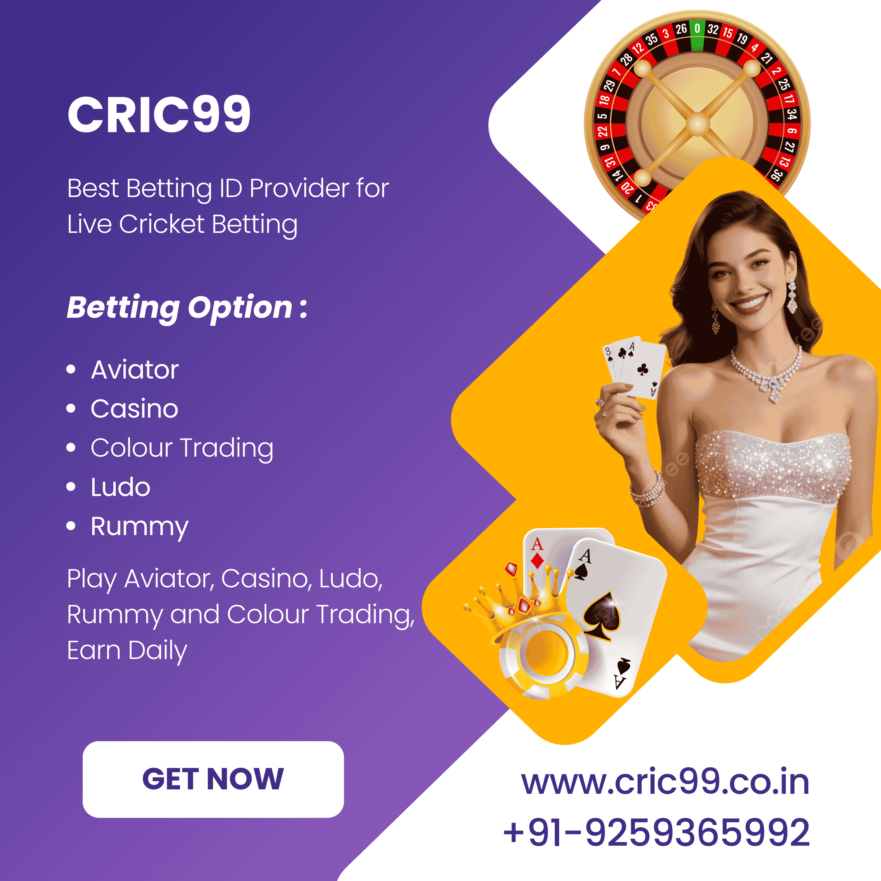 Play Aviator, Casino, Colour Trading, Ludo & Rummy With Cric99