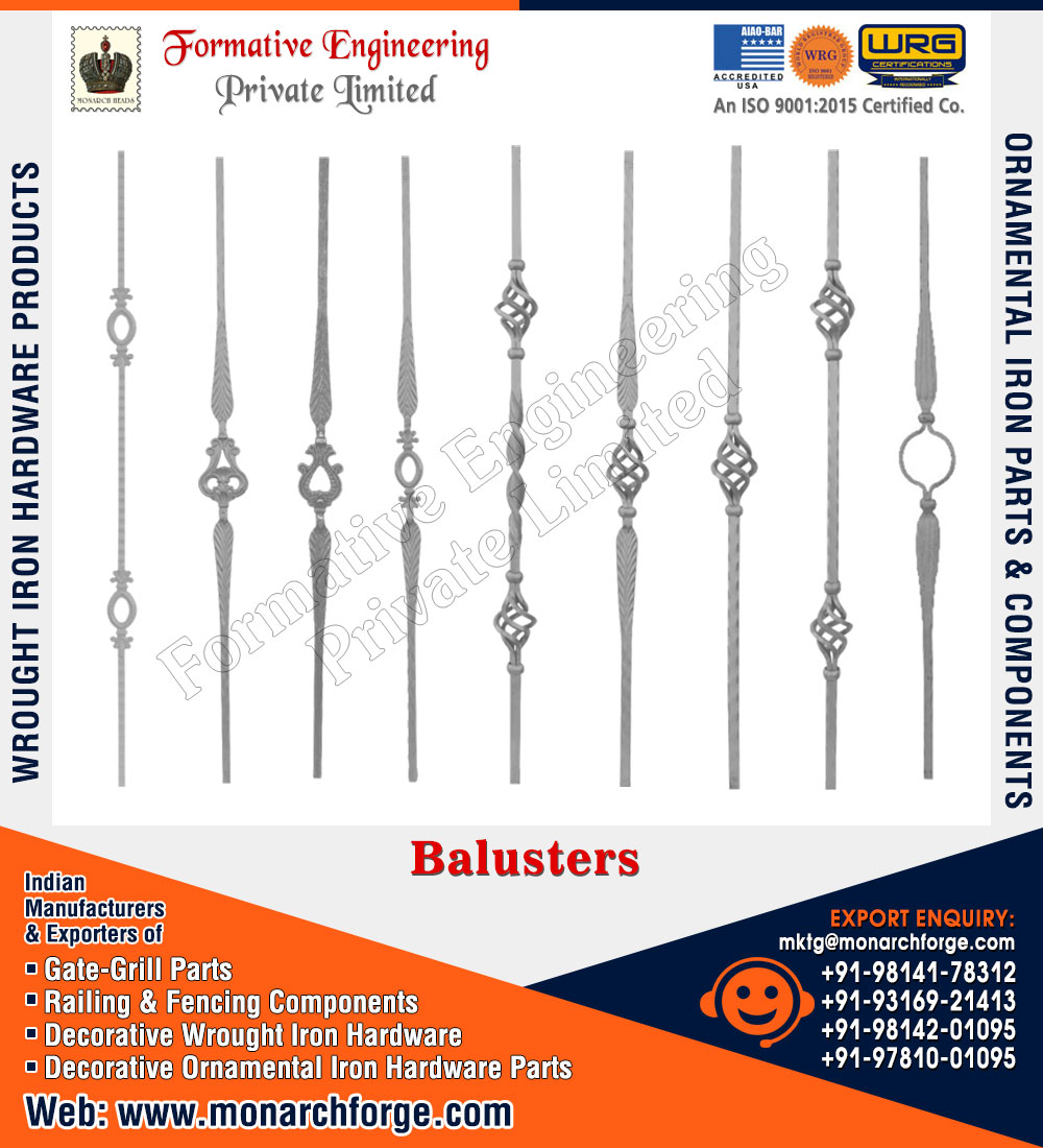 Wrought Iron Hardware, Gate Grill Parts, Railing & Fencing Components Manufacturers Exporters In Ind