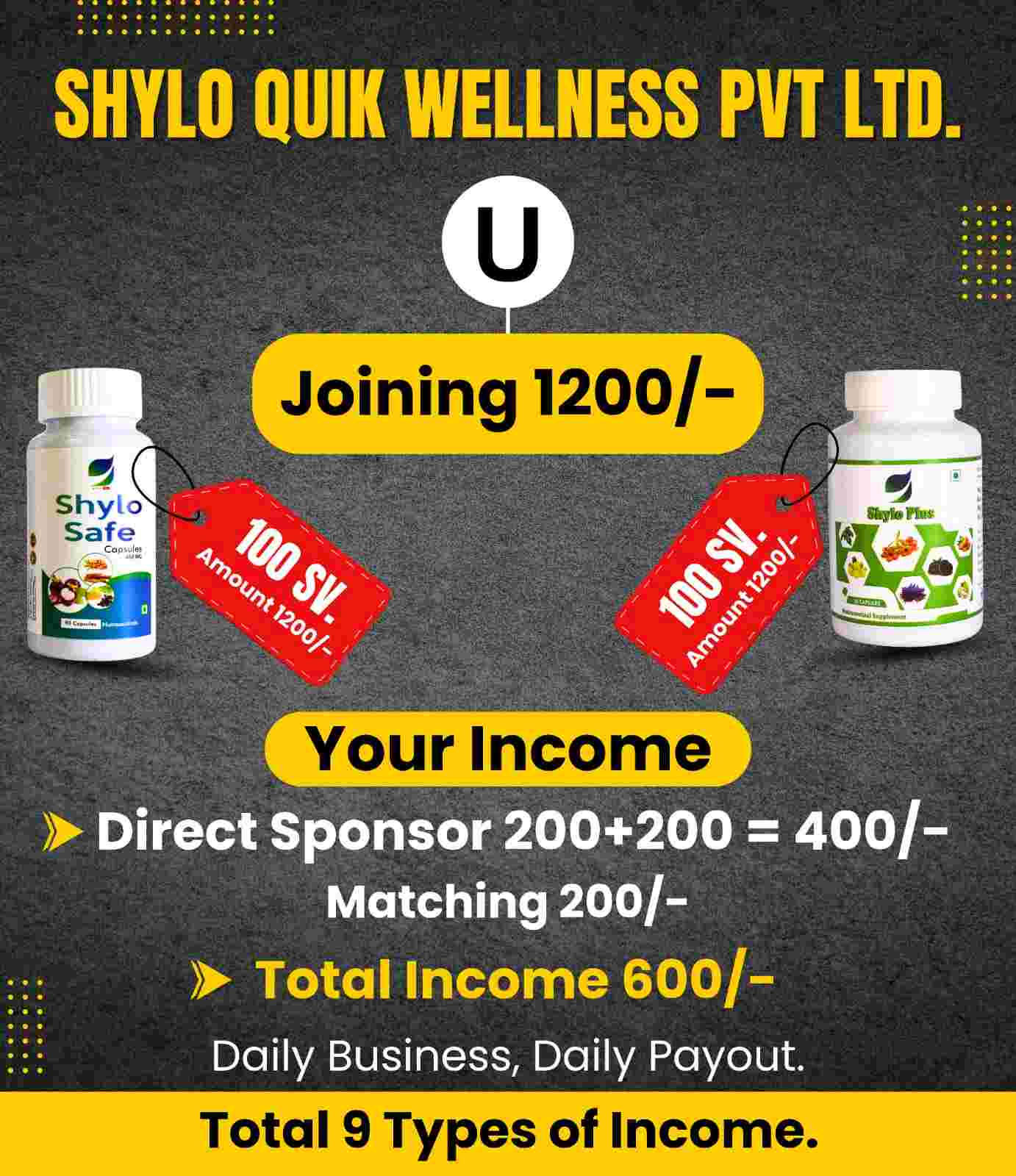 Binary Plan Joining 1200. Daily Payout