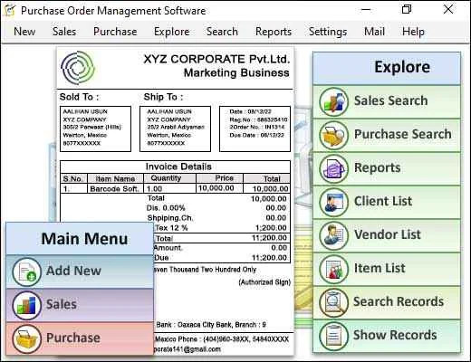 Purchase Order And Invoice