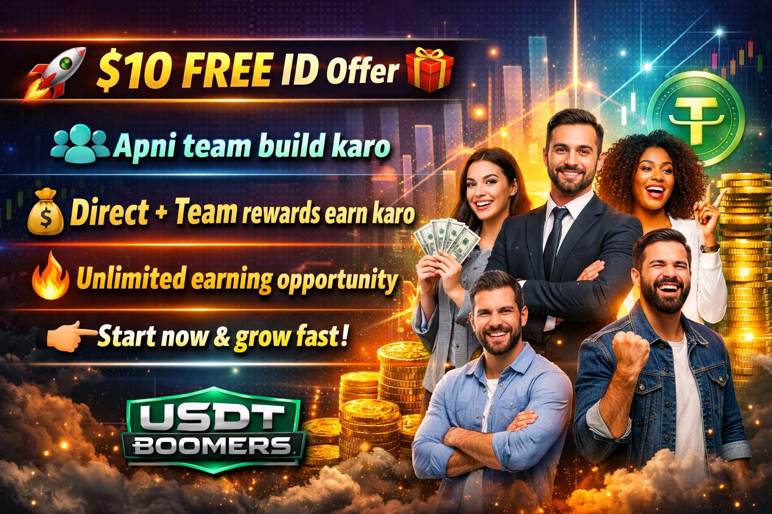 Usdt Boomers 10$ Id Free Join Now