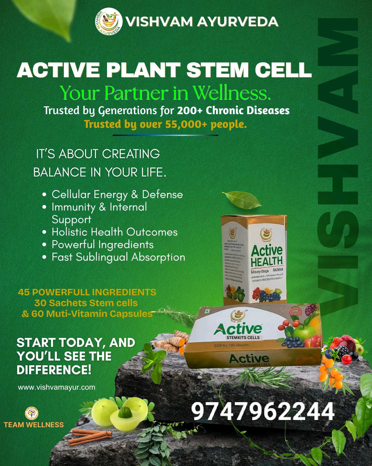 Vishvam Ayurveda,active Plant Stemcell